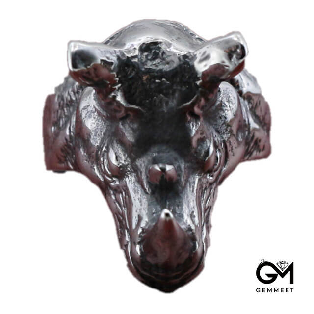 Rhino Head Animal Alloy Ring