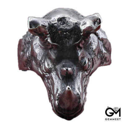 Rhino Head Animal Alloy Ring