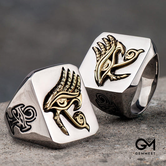 Personality Golden Eye of Horus Ring