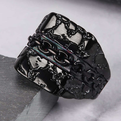 Men's Crack Lava Chain Ring