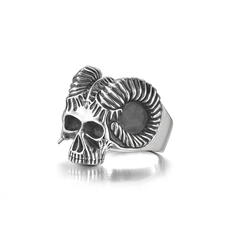 Satan Goat Horned Devil Punk Ring