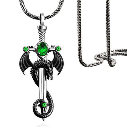 Men's Hip-hop Dragon Sword Pendant Necklace