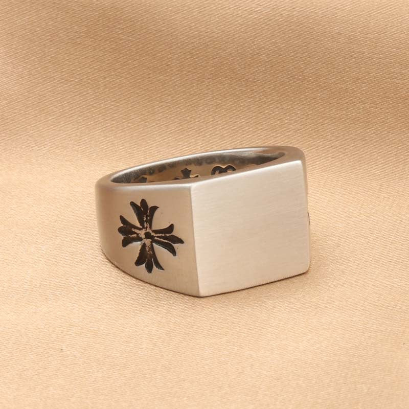 Glossy Cross Retro Trendy Men's Ring