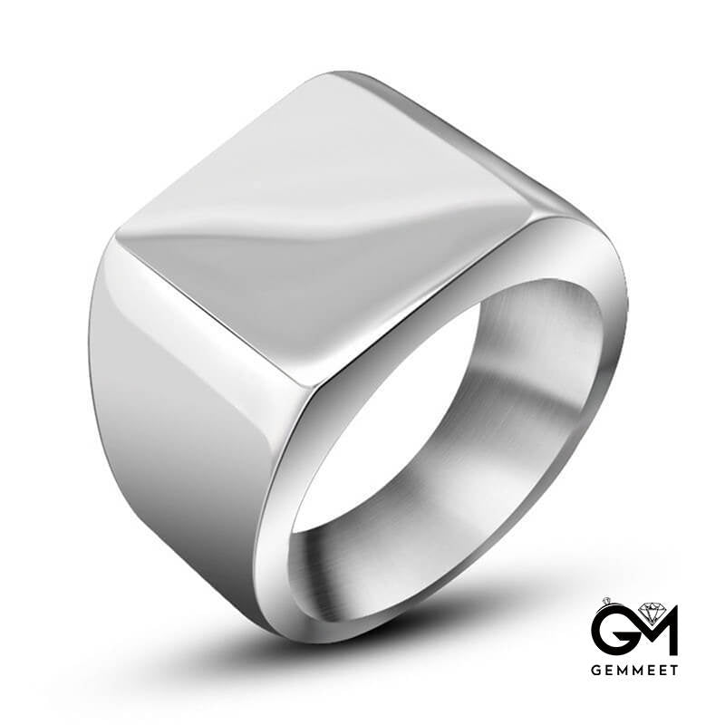 Titanium Steel Simple Square Ring