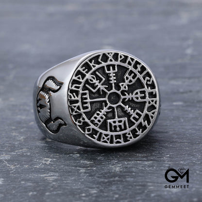 Viking Tribal Rune Titanium Steel Men's Ring