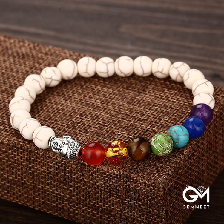 8mm Buddha Head Beads Bracelet