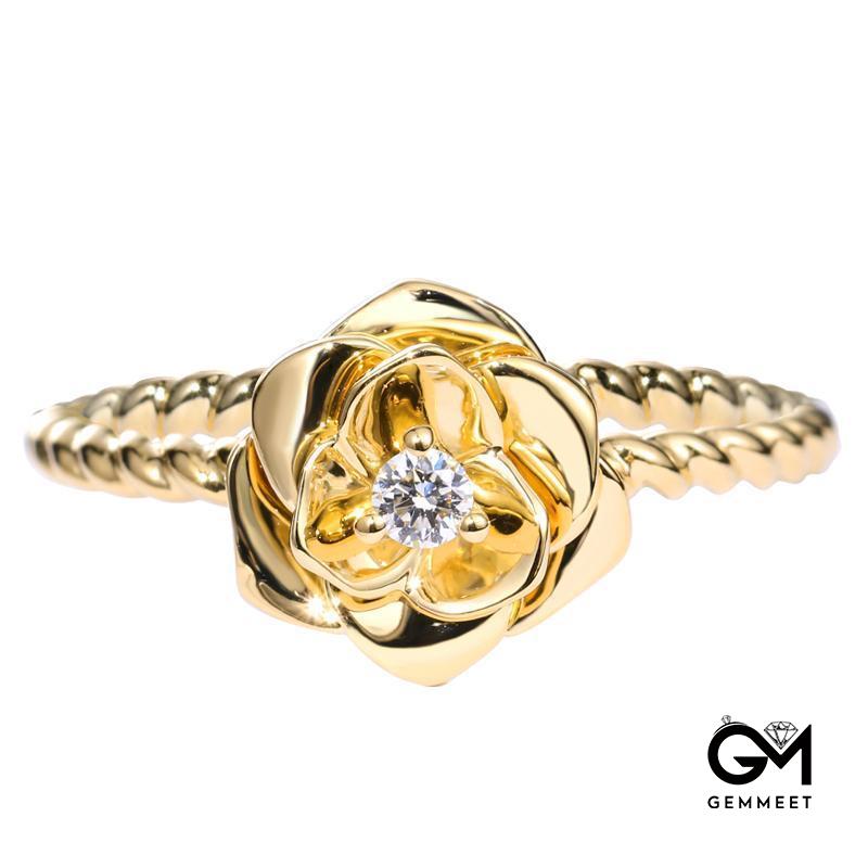 Gold-plated Rose Zircon Ring