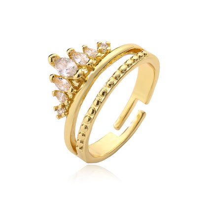 Crown Shape Full Stones Band Ring