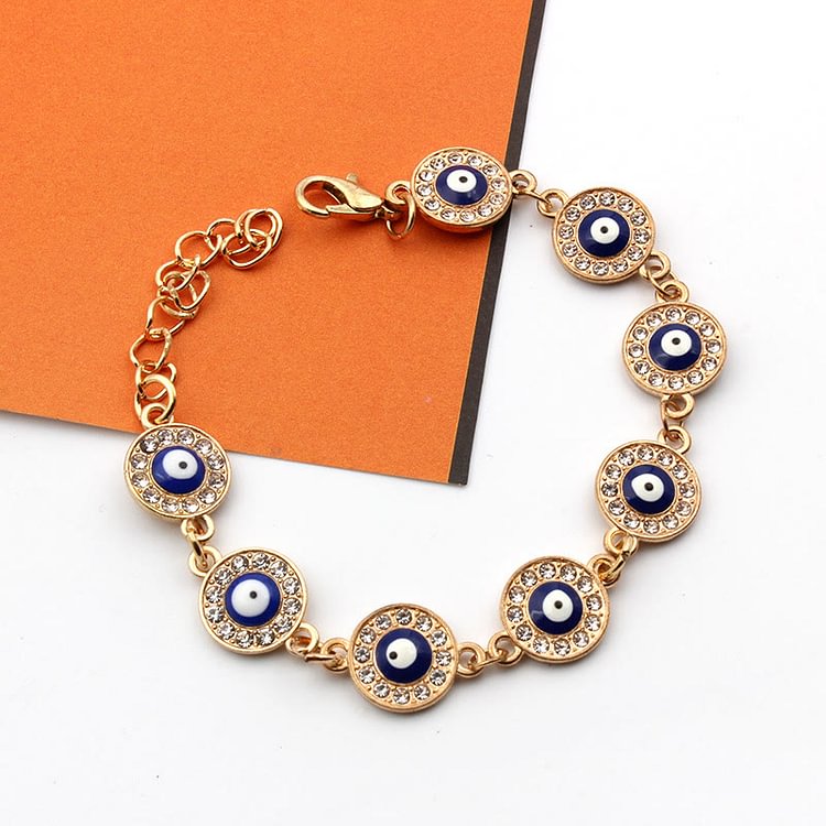 "Always Protected" Gold Chain Evil Eye Bracelet