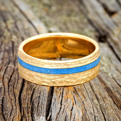 VERTIGO - Hammered Turquoise Wedding Ring