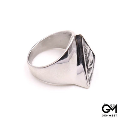 Evil Eye Triangle Stainless Steel Ring