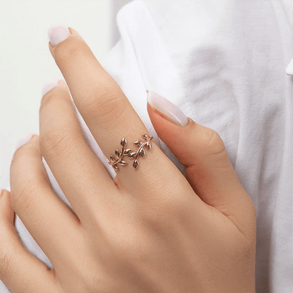 Olive Leaf Branch-Motif Ring