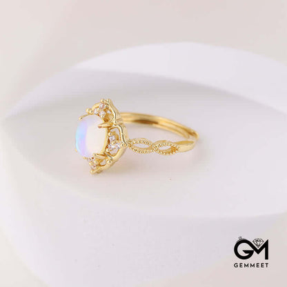 Exquisite Romantic Moonstone Adjustable Ring