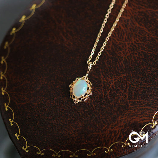 Vintage Opal Lace Gold-plated Necklace