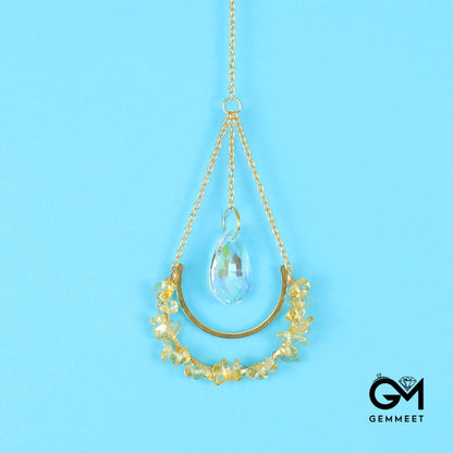 Crystal Moon Water Drop Pendant