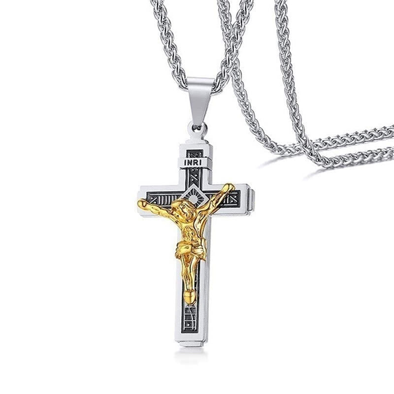 Catholic Jesus Christ Cross Crucifix Necklace