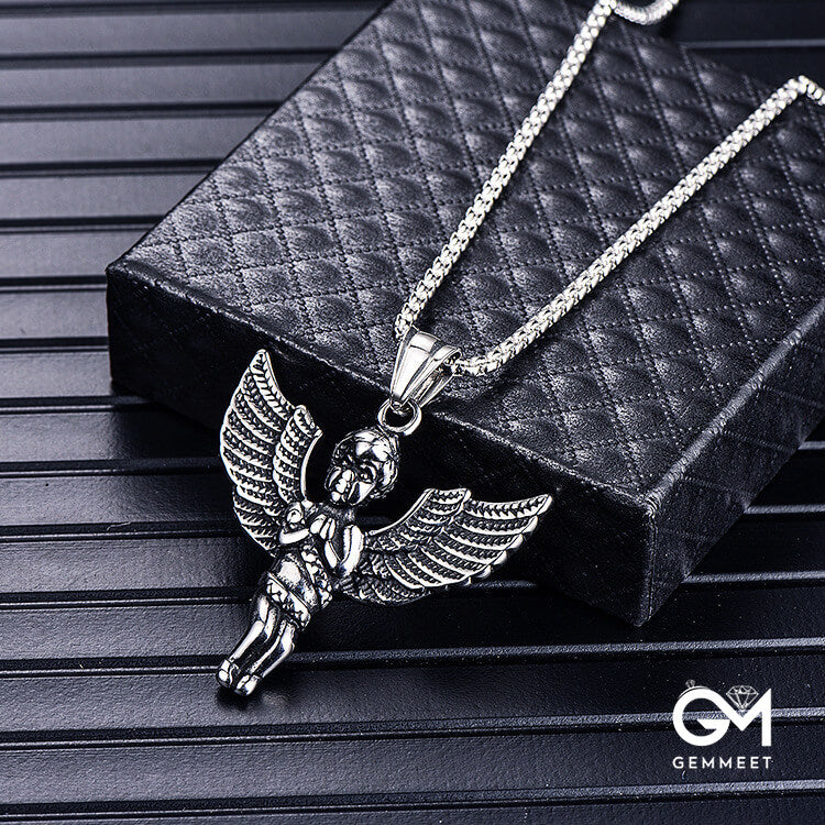 Titanium Steel Lucky Angel Necklace