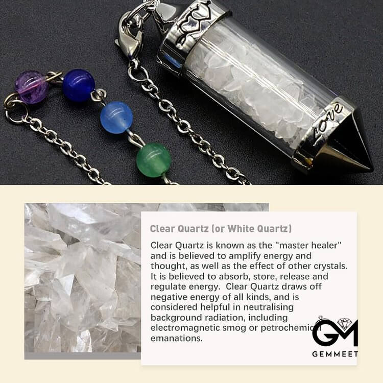 Chakra Colored Crystal Meditation Pendulum