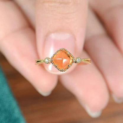 Sunstone Gold Plated Vintage Ring