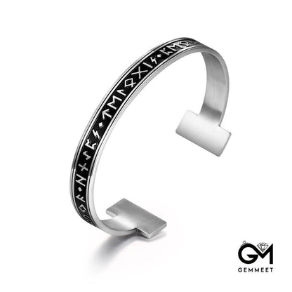 Titanium Steel Viking Rune C-shaped Runa Female Bracelet