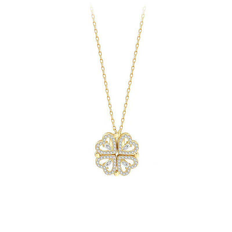 Full Zircon Four-leaf clover Necklace