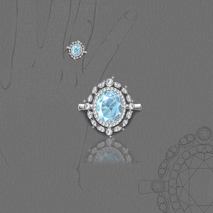 Ultra-Shiny Light Blue Topaz Ring