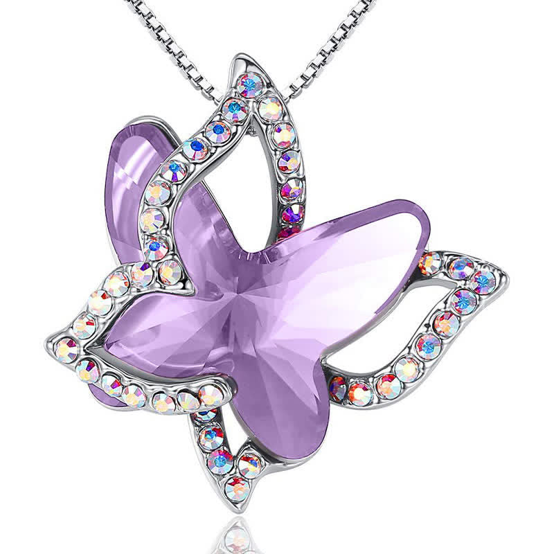 "Spread Your Wing" - Butterfly Birthstone Crystal Necklace