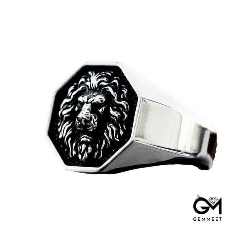 Vintage Stainless Steel King Lion Ring