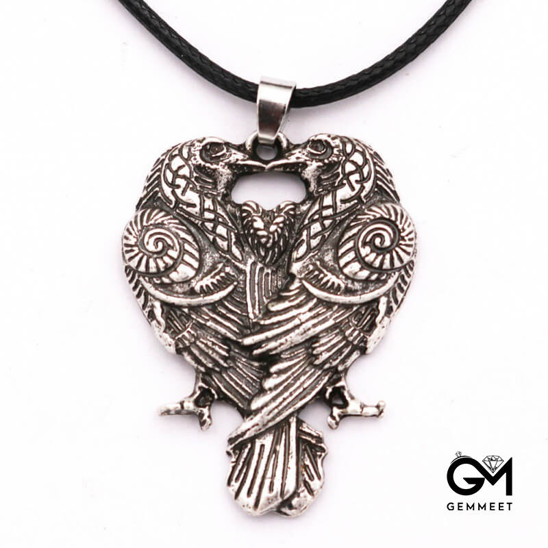 Celtic Crow Alloy Pendant Necklace