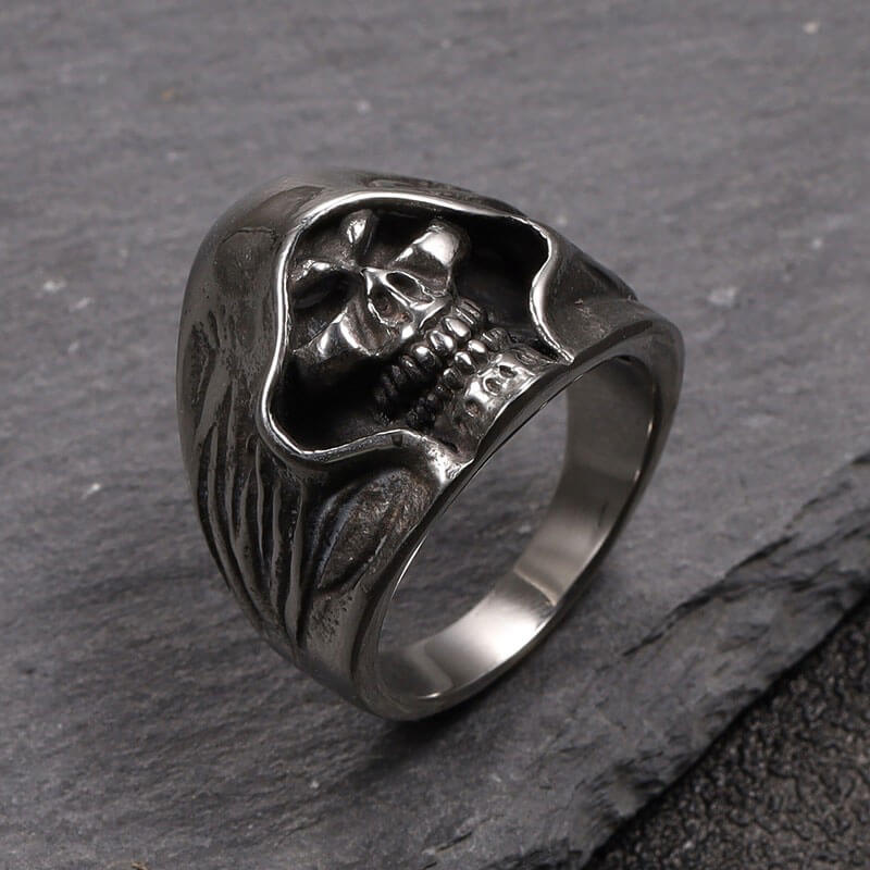 Vintage Men's Punk Death Skull Ring