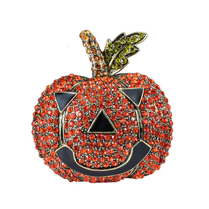 Halloween Gift Plant Pumpkin Smiling Face Dripping Oil Brooch Festive Costume Hat Ornament