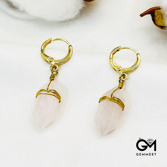 Simple Pink Opal Healing Earrings