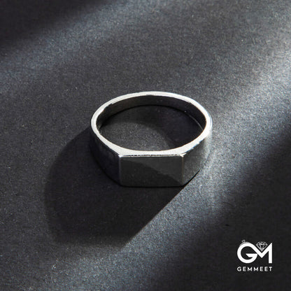 Simple Smooth Gold and Silver Black Ring