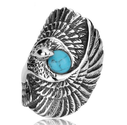 Vintage Turquoise Eagle Ring