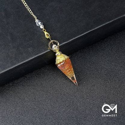 Crystal Resin Hexagonal Pyramid Pendulum