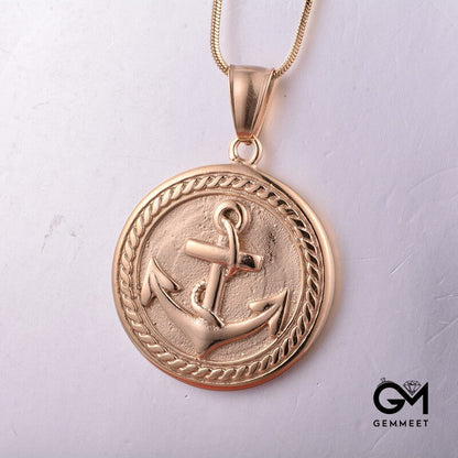 One Piece Round Hook Stainless Steel Gold Necklace