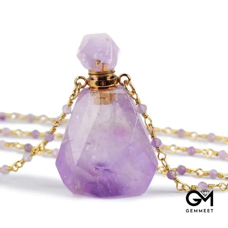 Crystal Perfume Bottle Necklace