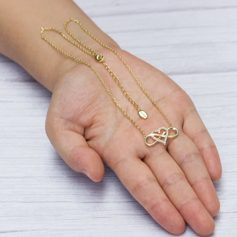 Infinity Heart Gold Plated Zircon Necklace