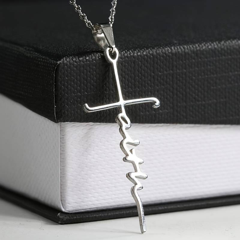 Cross Faith Word Church Prayer Necklace