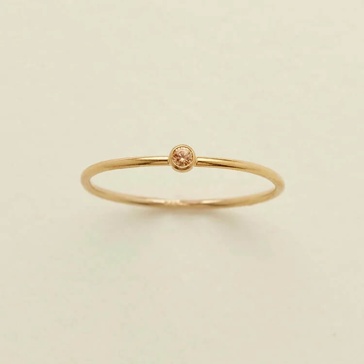 Birthstone 12 Month Birth Slim Ring