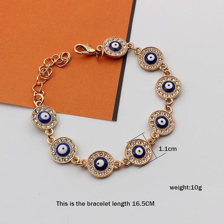 "Always Protected" Gold Chain Evil Eye Bracelet