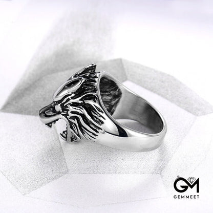 Male Sex Domineering Wolf Head Ring