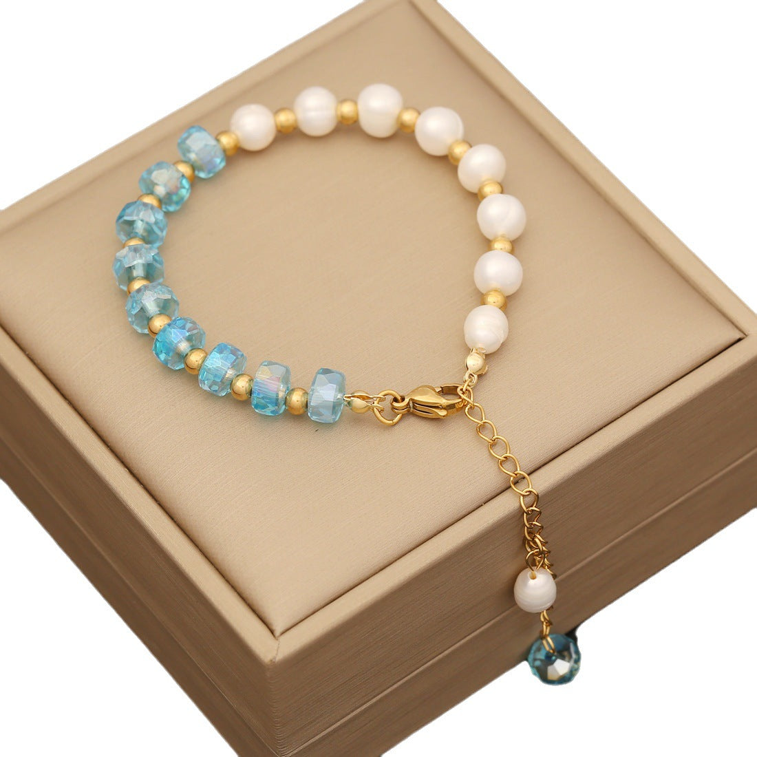 Bohemia Color Crystal Organic Pearl Bracelet