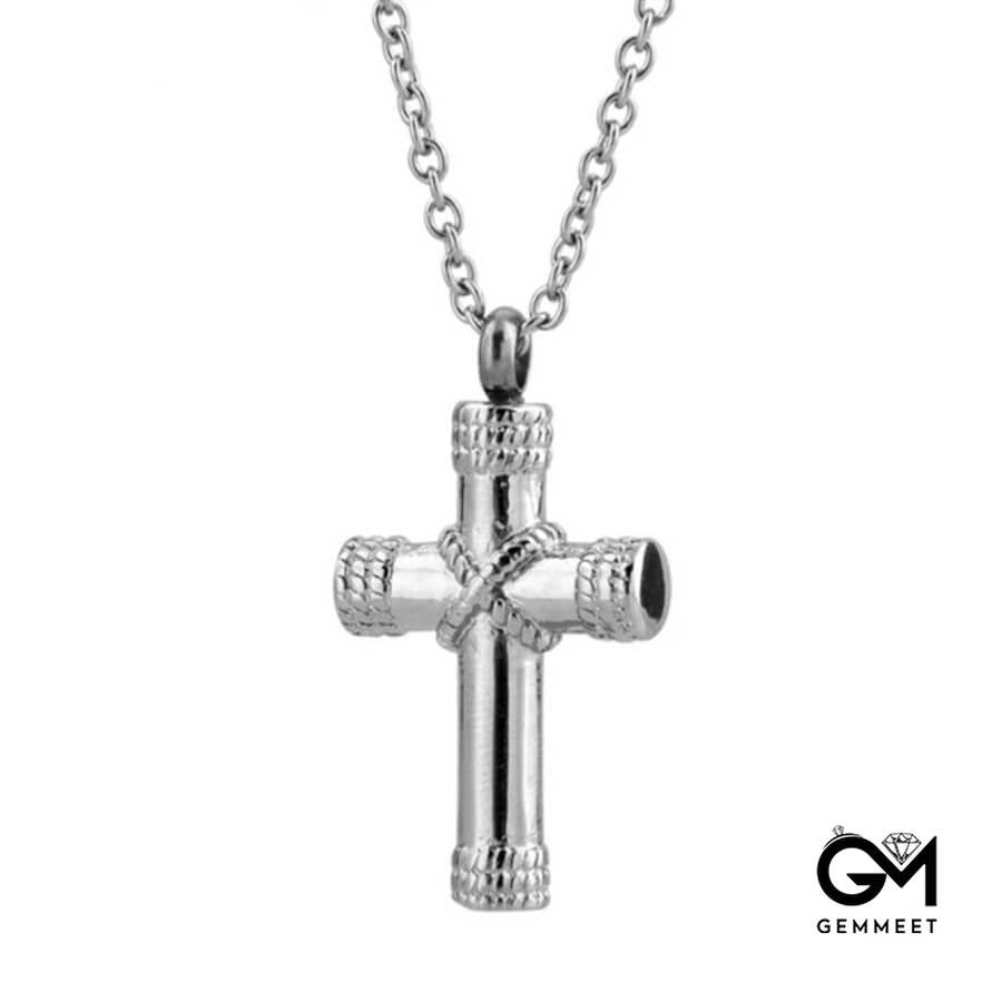 Cross Perfume Bottle Pendant Necklace