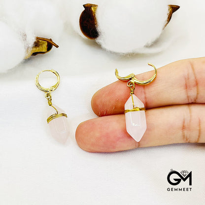 Simple Pink Opal Healing Earrings