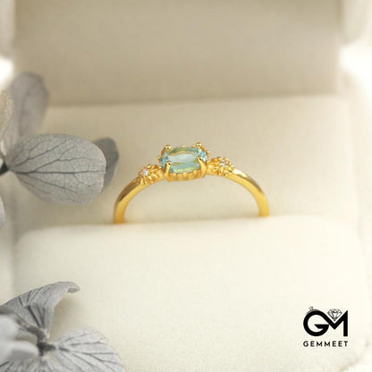 Light Luxury Topaz Gold-plated Ring