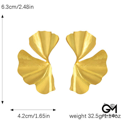 Fashion Temperament Simple Design Sense Ginkgo Leaf Earrings