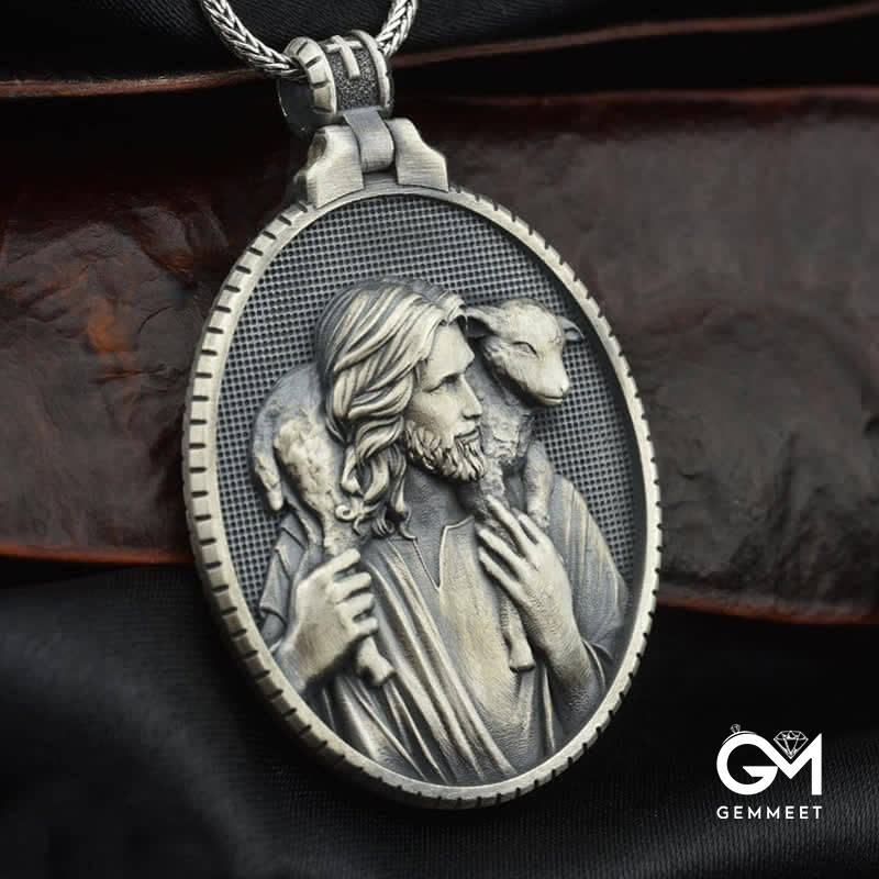 Men's Jesus And Sheep Christ Necklace