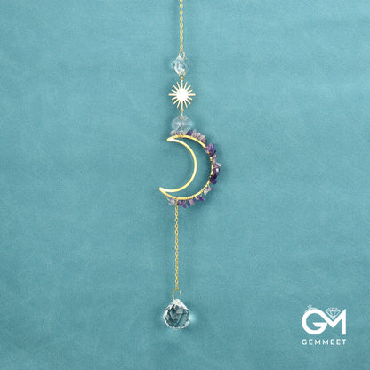 Sun Catcher Moon Sun Crystal Pendant