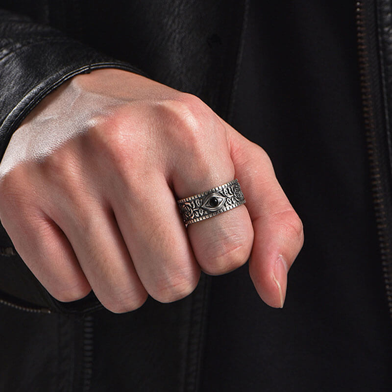 Retro Personality God's Eye for Boys Niche High Street Ring